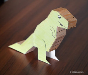 Dinossauro De Papel Para Montar Moldes Pop Lembrancinhas