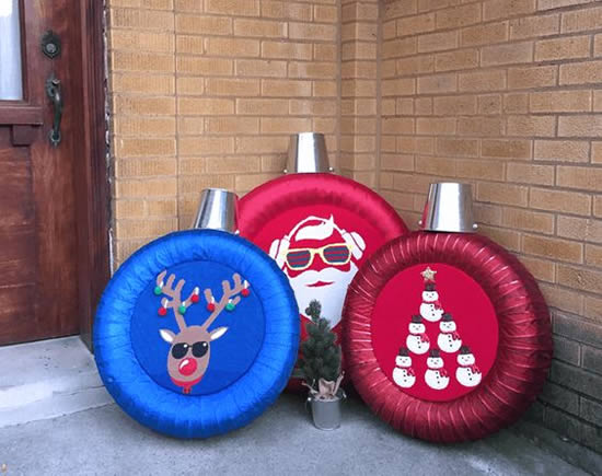 Decoração de Natal com Reciclagem de Pneus