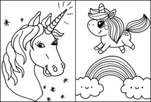 20 desenhos de unicórnio para colorir Pop Lembrancinhas