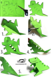 Dinossauro de Papel para Montar com Moldes - Pop Lembrancinhas