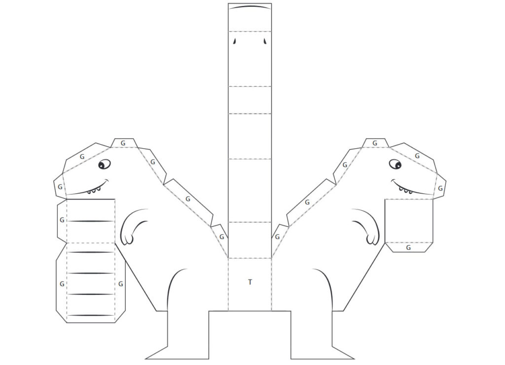 Dinossauro de Papel para Montar com Moldes - Pop Lembrancinhas