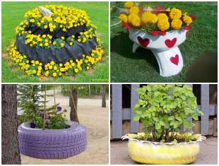 Lindos Vasos com Pneus para o Jardim