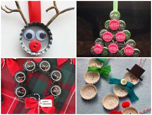 Artesanatos com Tampas de Garrafa para Natal