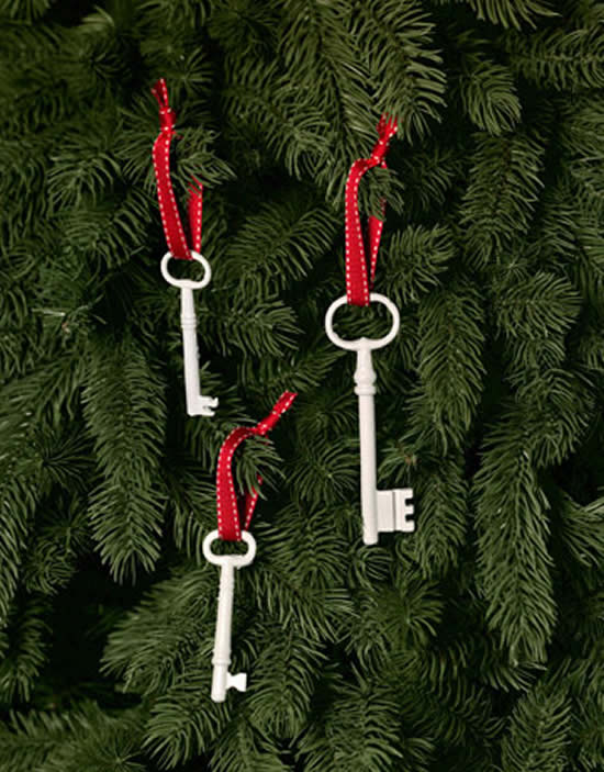 Enfeite com chaves velhas para Árvore de Natal