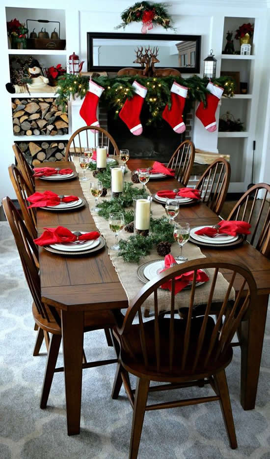 Decoração de mesa para o Natal