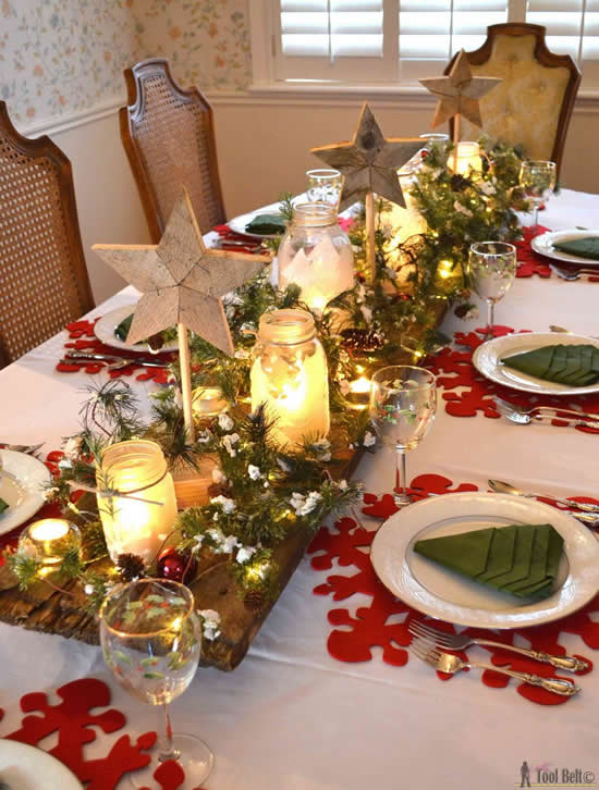 Decoração de mesa para o Natal