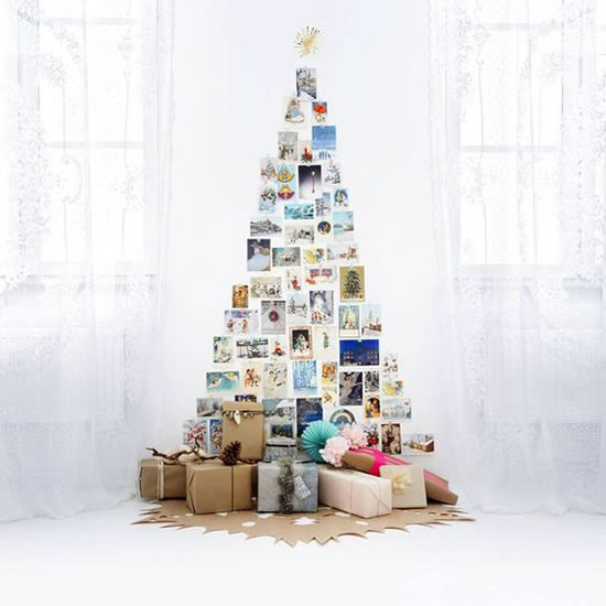 Árvore de Natal na Parede com Fotos