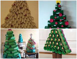 Árvores de Natal com Rolos de Papelão