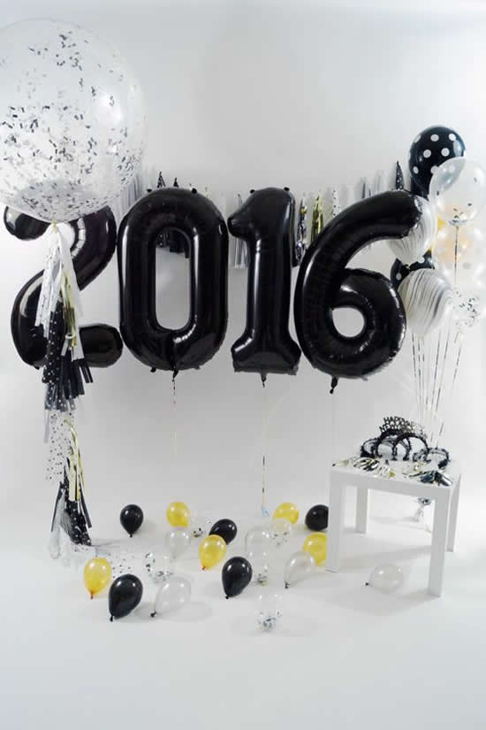 Decoração de Ano Novo com Balões
