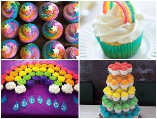 Cupcakes Decorados para Festa Arco-íris