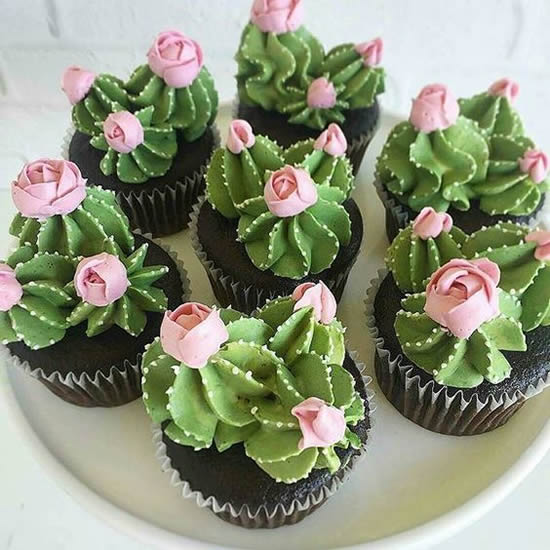 Cupcakes Decorados para Festa Cactos