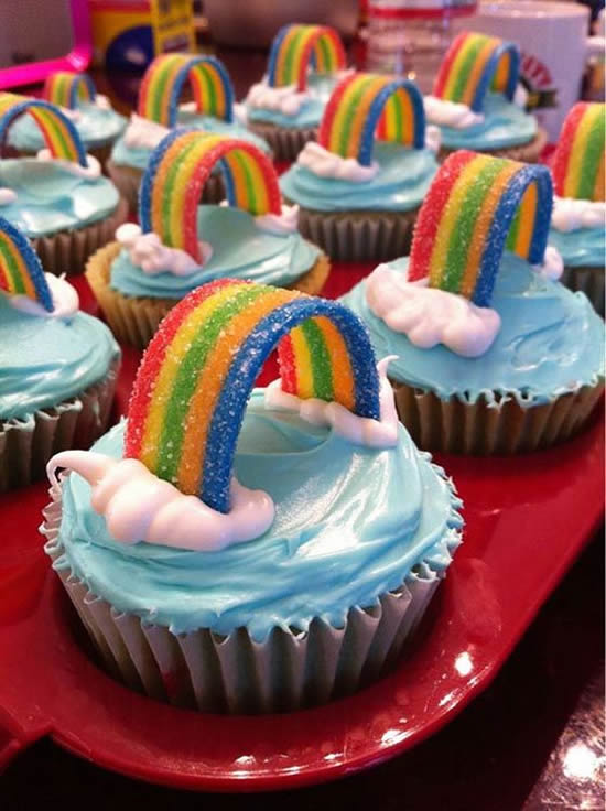 Como fazer Cupcake Arco-íris