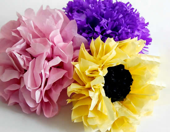 Flores de Papel Seda para Decoração de Festa - Pop Lembrancinhas