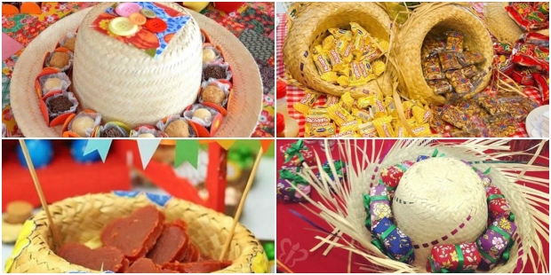 Porta doces para Festa Junina com Chapéu