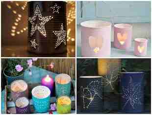 15 ideias lindas de luminárias com latas de leite