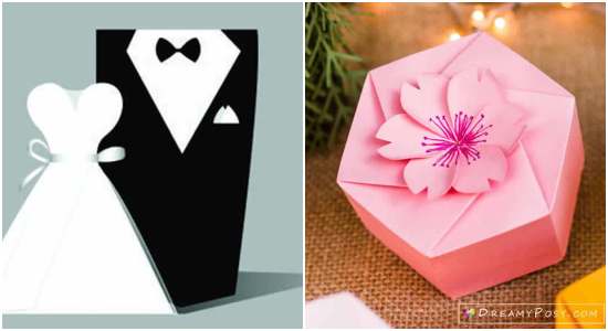Caixinhas para casamentos com moldes - Lembrancinhas de papel