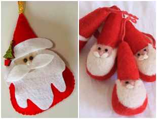 Chaveiros com Papai Noel de feltro