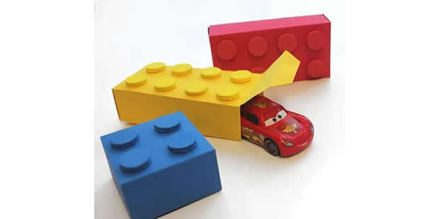 Lembrancinha com molde para Festa Lego