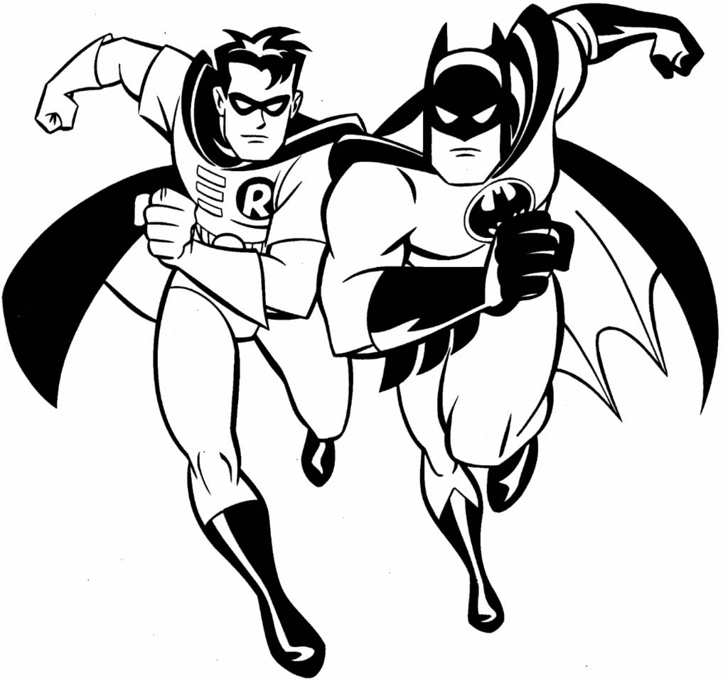 Desenhos de Batman e Robin para colorir
