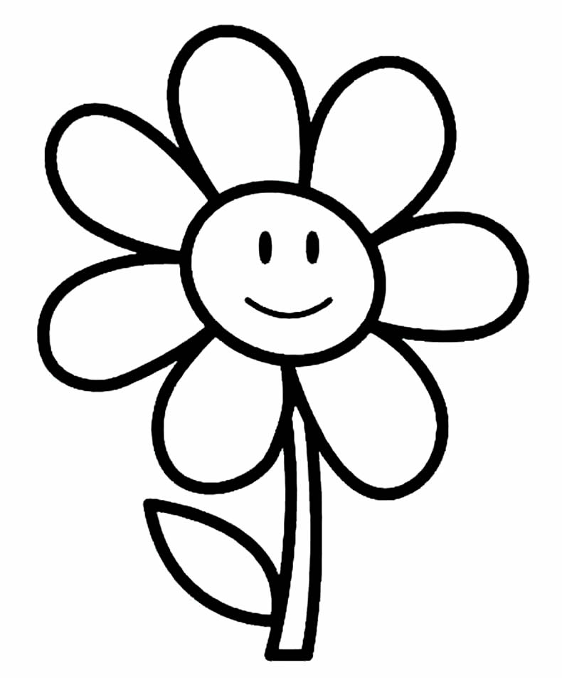 Desenho de flor para imprimir e colorir