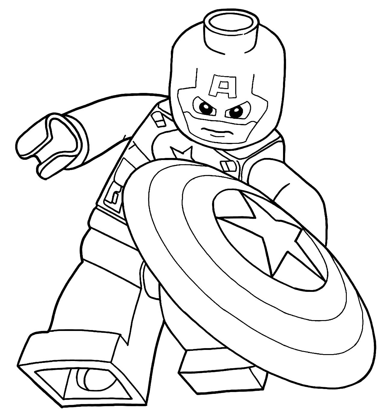 Desenho do Capitão América para pintar - Lego
