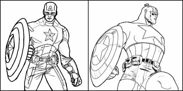 Desenhos de Capitão América para colorir
