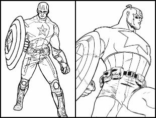 Desenhos de Capitão América para colorir