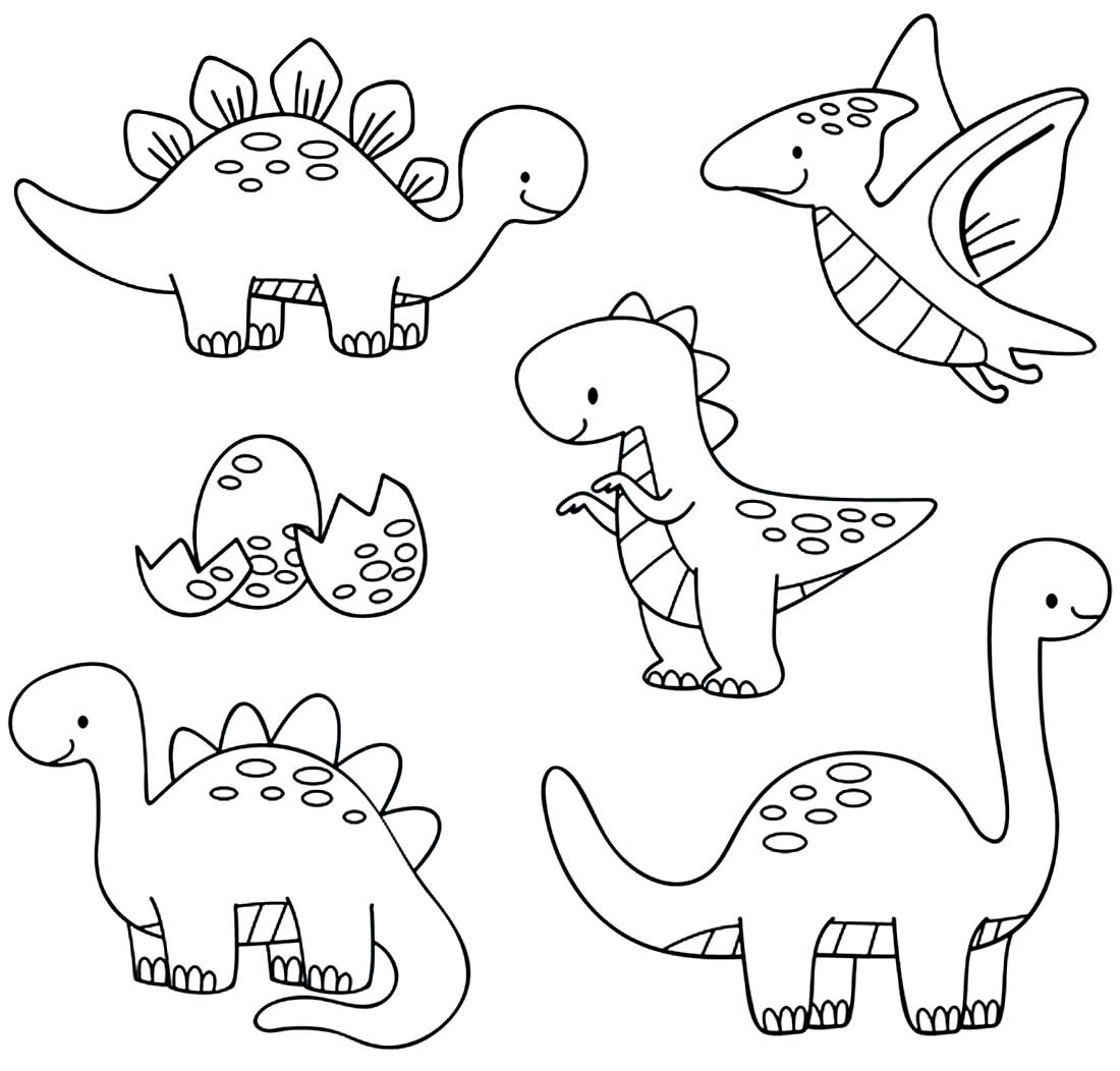 50+ Desenhos de Dinossauros para colorir