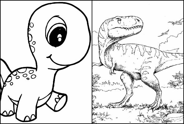 Desenhos de dinossauros para pintar e colorir