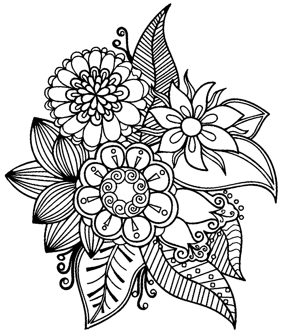 Desenho de flores lindas para colorir