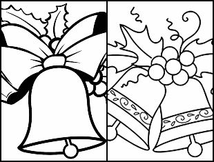 Desenhos de sinos de Natal para colorir
