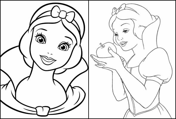 Desenhos da Branca de Neve para colorir e imprimir