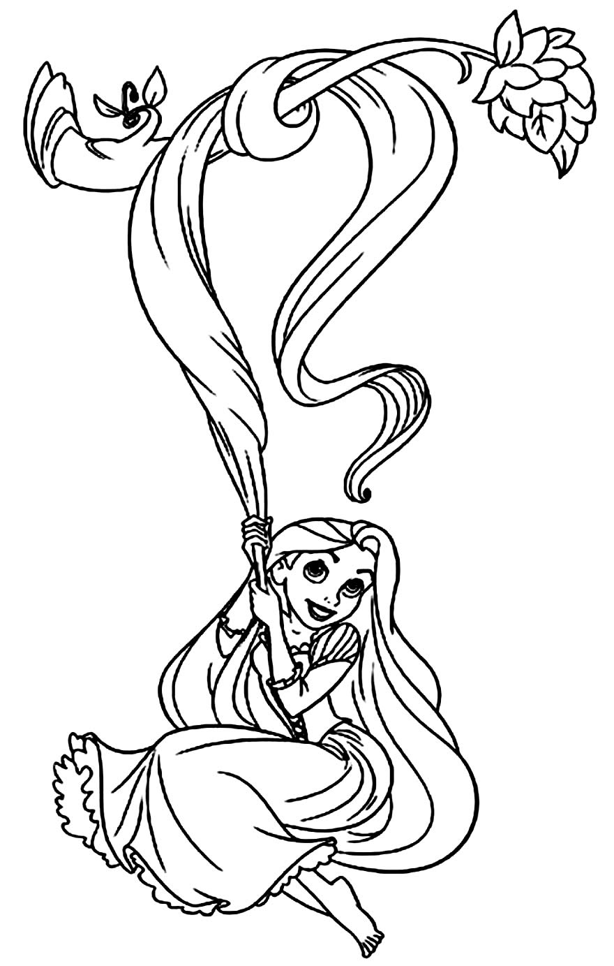 Desenho da Rapunzel para colorir