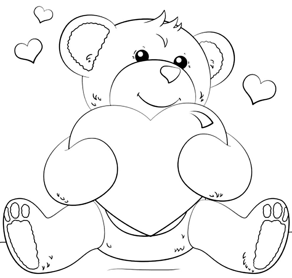 Desenho de ursinho com coração