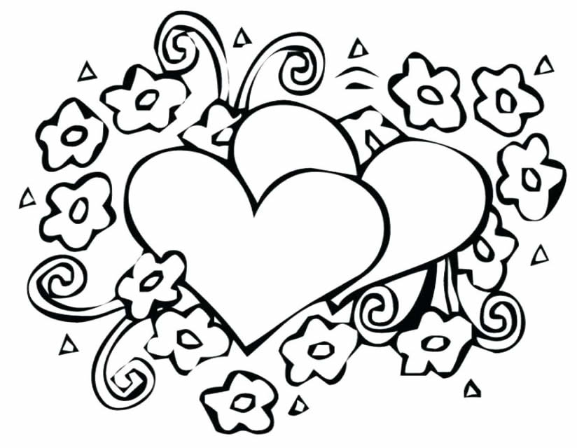Desenho de coração para colorir