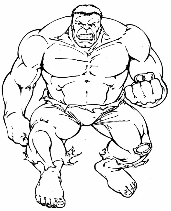 Desenho de Hulk para atividades com as crianças