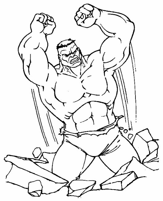 Desenho de Hulk para pintar e colorir
