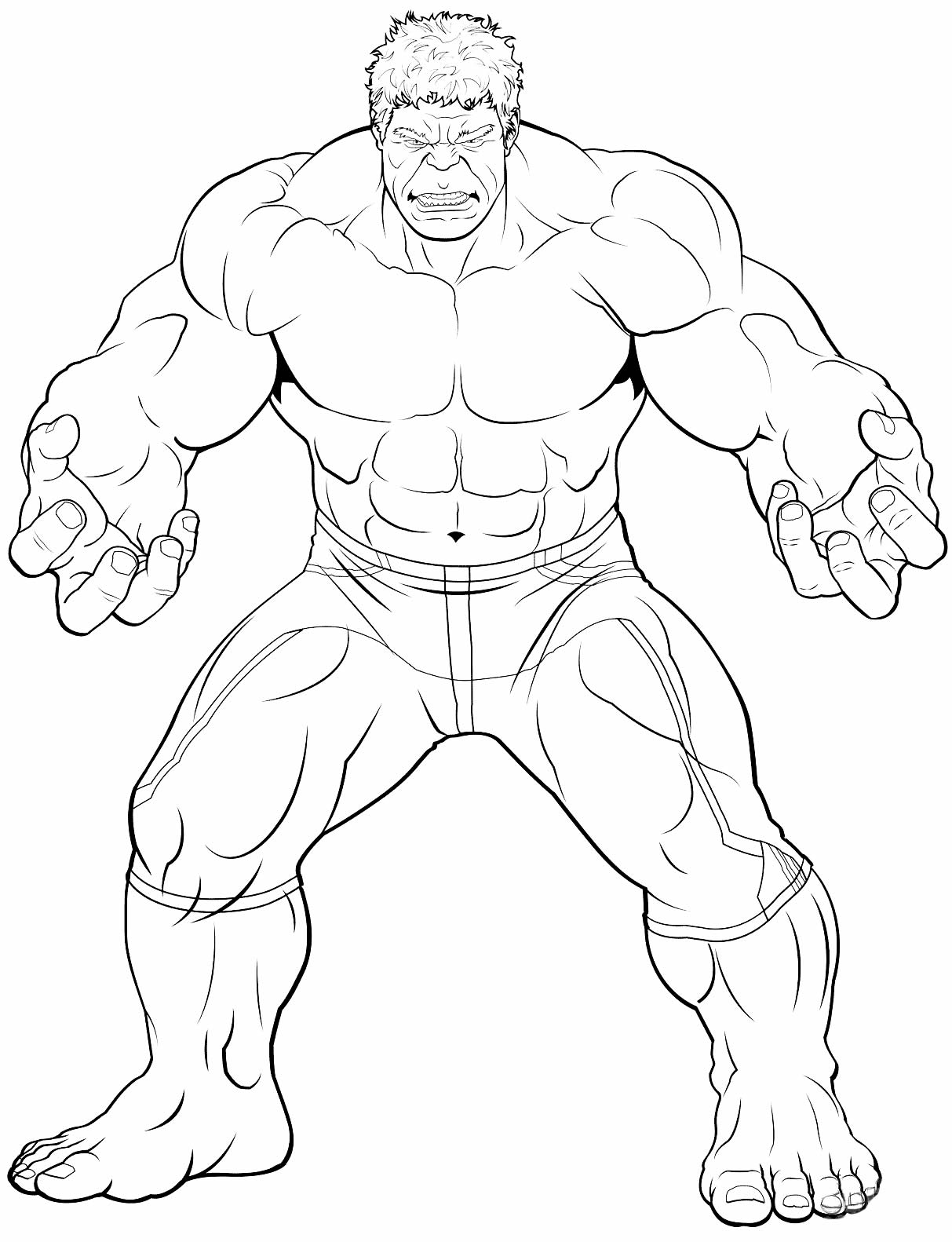 Desenho de Hulk para pintar e colorir