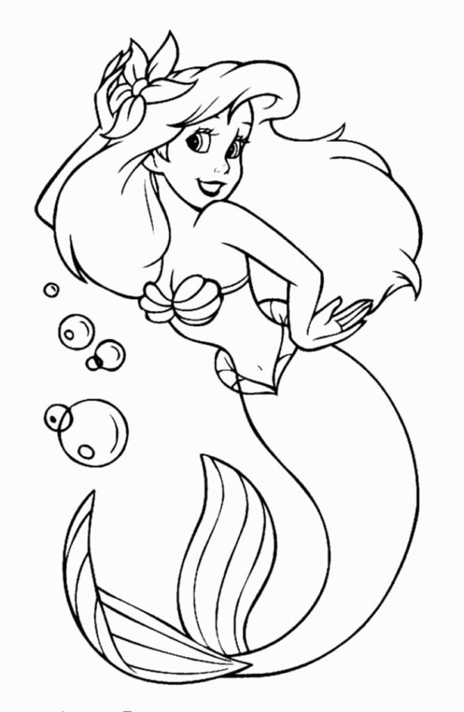 Desenhos de Pequena Sereia para colorir - Pop Lembrancinhas