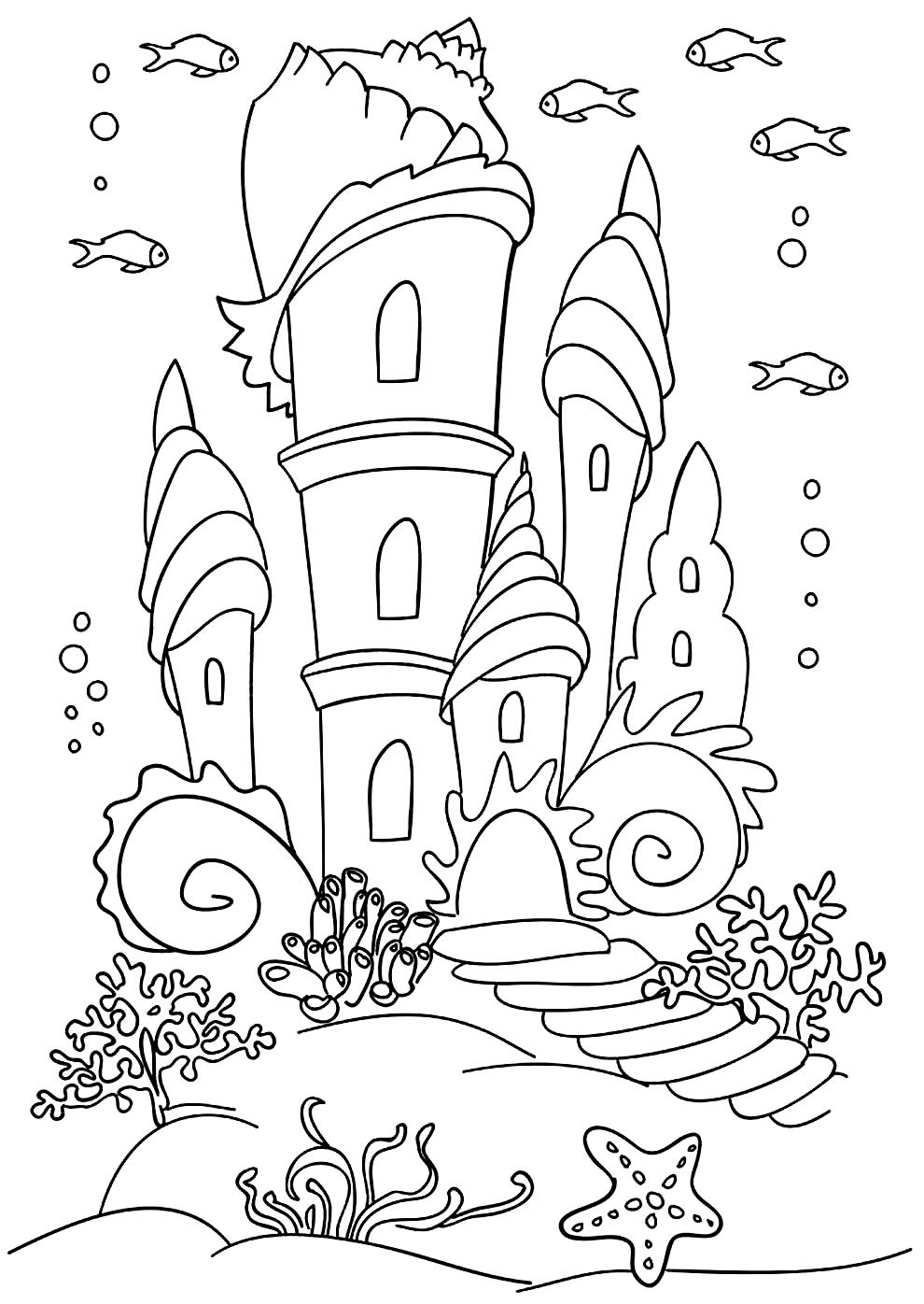 Desenho do Castelo da Pequena Sereia