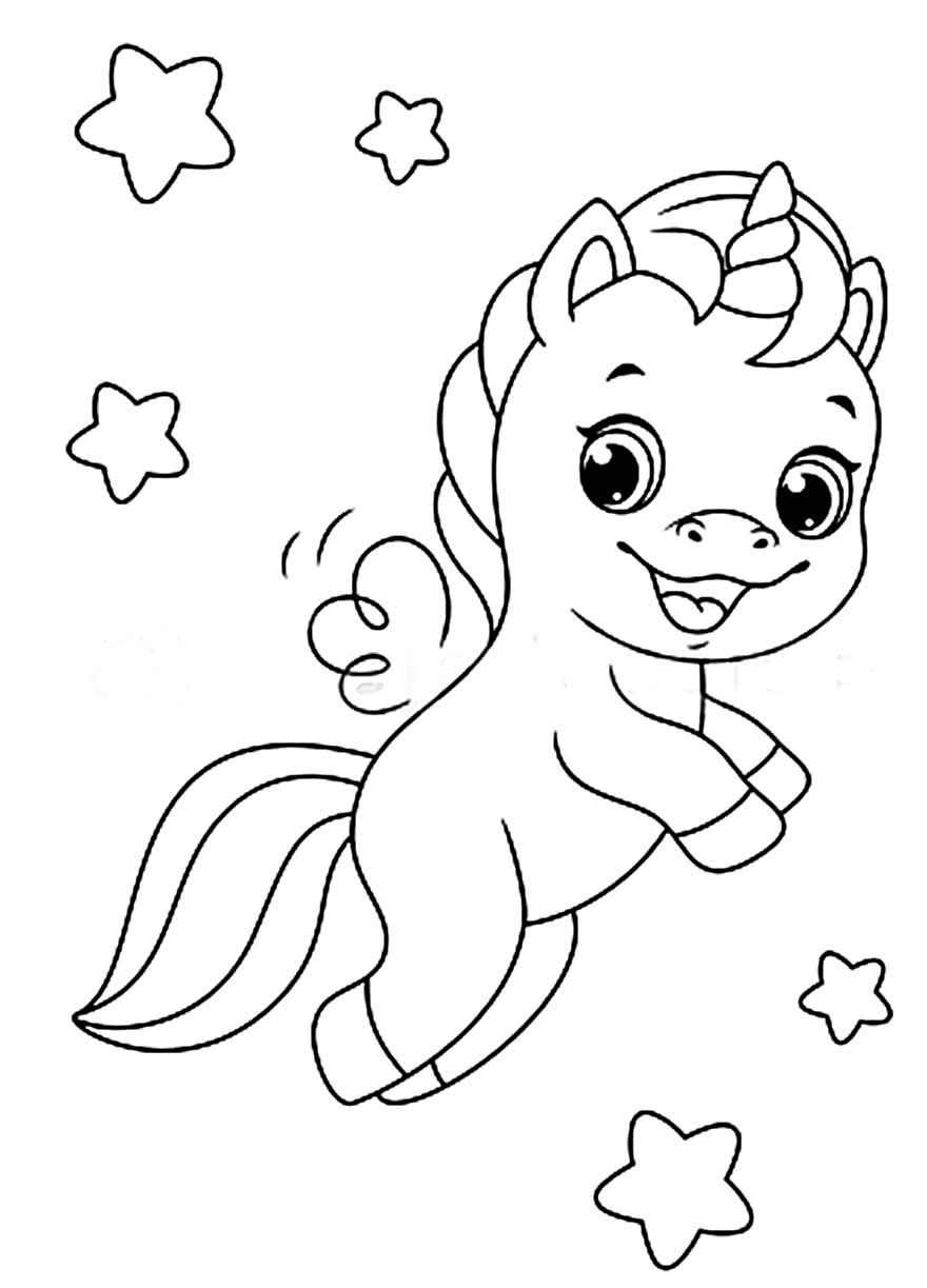 lindos desenhos de unicórnio kawaii para colorir 19549211 Vetor no Vecteezy