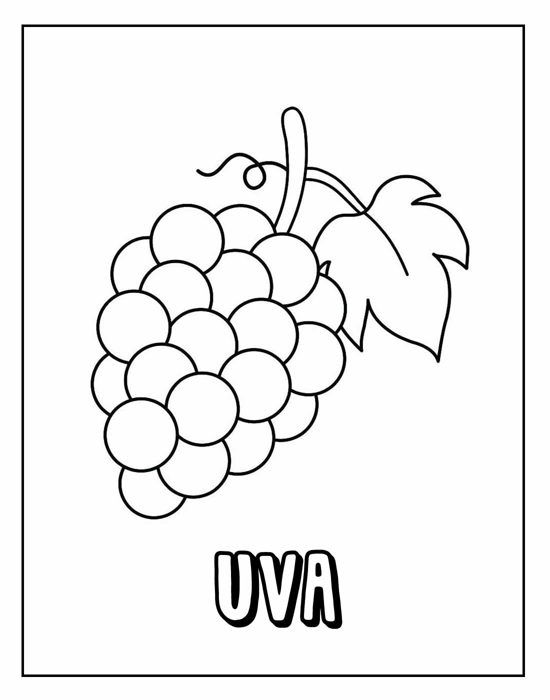 Desenho de Uva com Nome