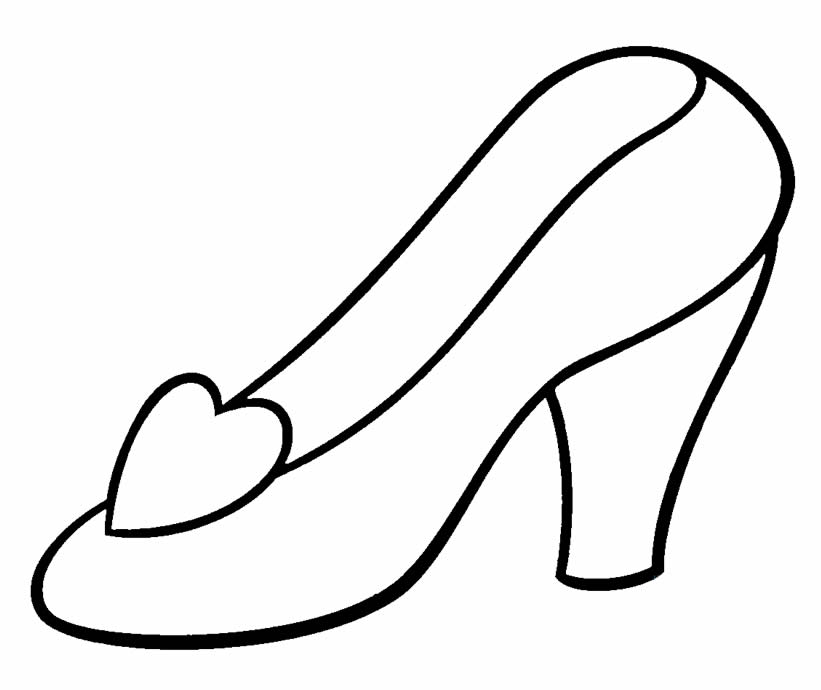 Desenho do sapato da Cinderela para pintar