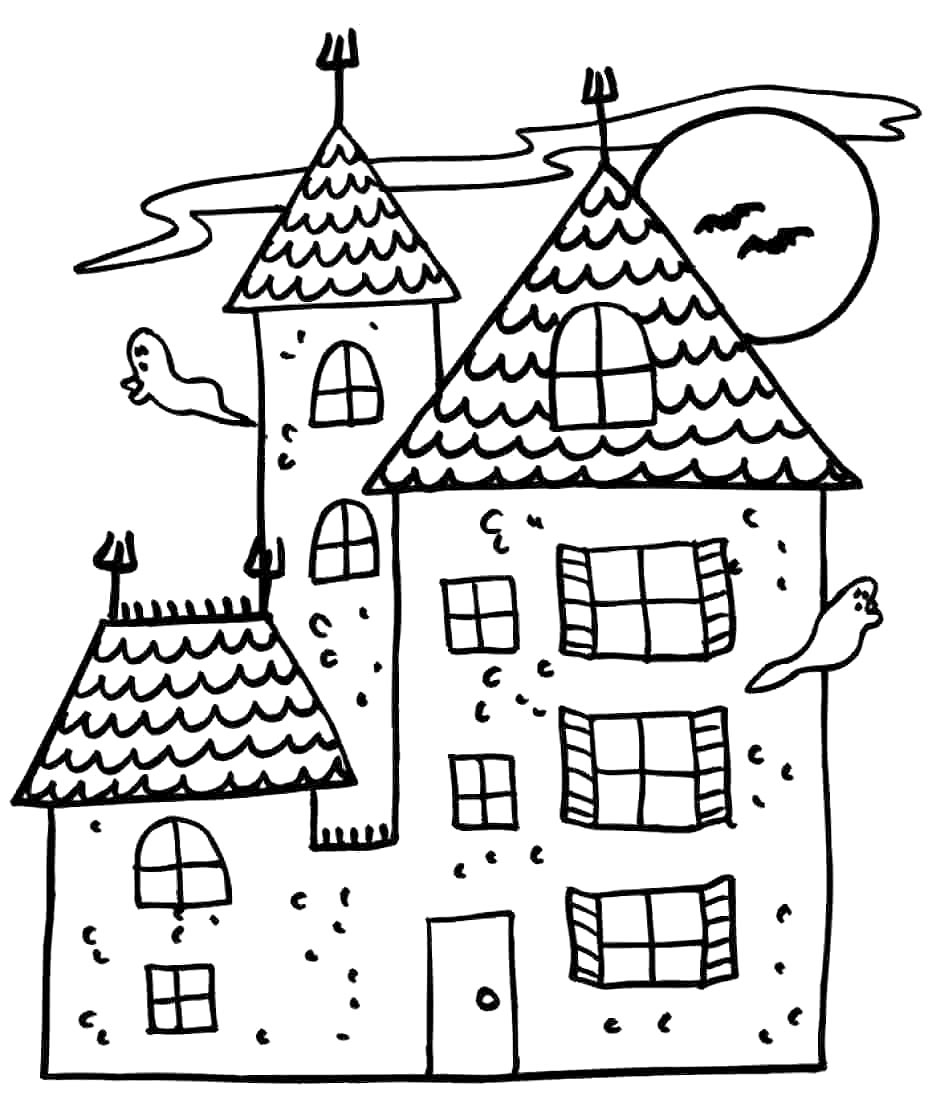 Desenho de casa para colorir