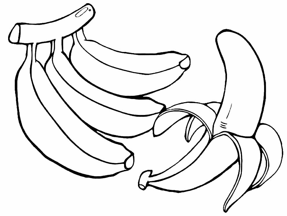 Lindo desenho de banana para colorir