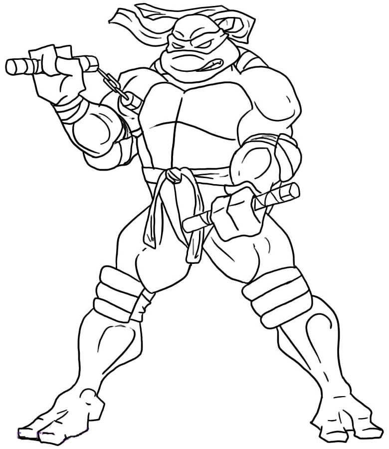 Desenho de Tartarugas Adolescentes Ninjas Mutantes para colorir