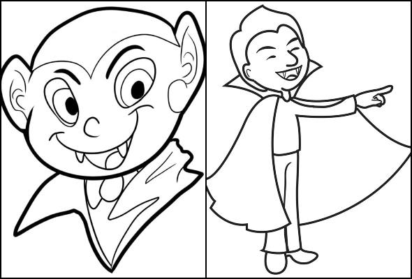 Desenhos de Um Pequeno Vampiro para Colorir e Imprimir