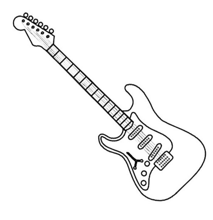 Desenho de guitarra para colorir