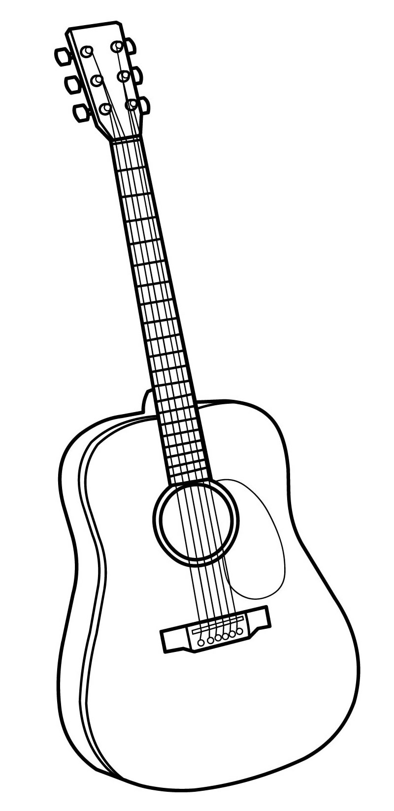 Desenho de violão para colorir