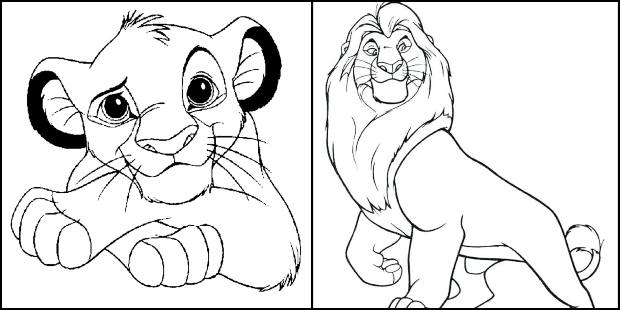 Desenhos de O Rei Leão para colorir